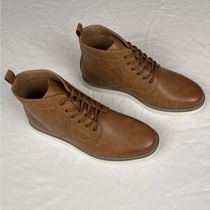 Nick Graham mens Roger Cognac brown mid top dress shoes size 8.5
